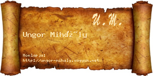 Ungor Mihály névjegykártya