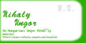 mihaly ungor business card